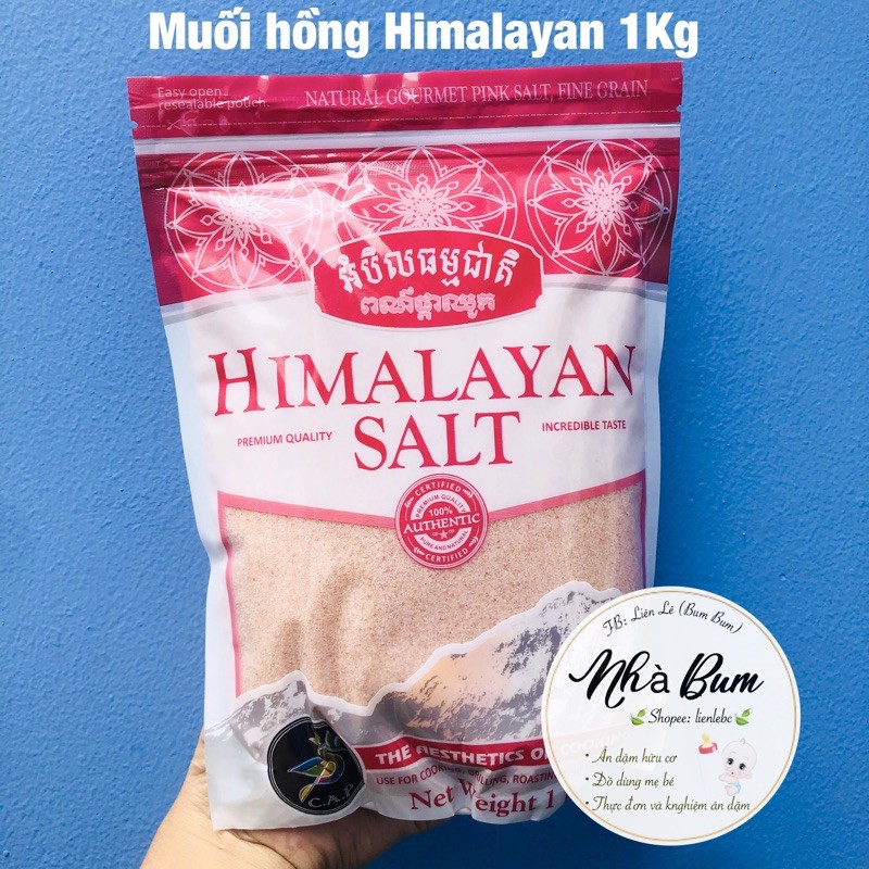 MUỐI HỒNG HIMALAYAN 1KG - nhập khẩu Pakistan [HSD 2023]