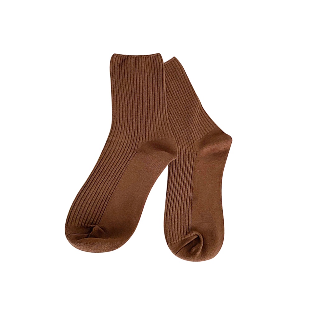 Tất cotton cổ cao họa tiết kẻ sọc đơn giản phong cách Hàn Quốc cho nam / nữ
