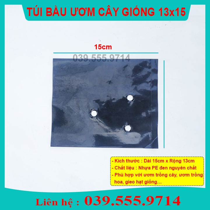 TÚI BẦU VUÔNG ƯƠM CÂY GIỐNG (13x15cm) 1KG - CHẬU NHỰA DẺO BỀN ĐẸP