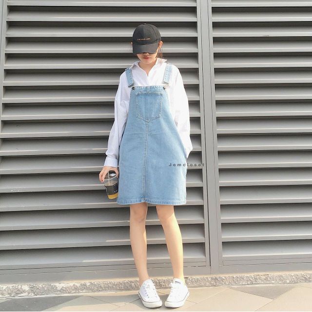 Yếm váy nữ chất kaki jean - váy yếm basic cực đẹp giá rẻ BB Jeans