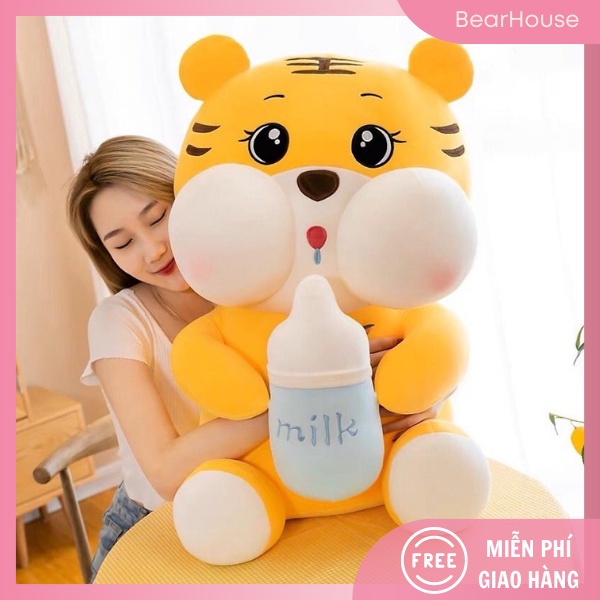 [Mã LIFEXANH03 giảm 10% đơn 500K] GẤU BÔNG HỔ ÔM BÌNH SỮA, HỔ MILK SIZE 80CM SIÊ TO HOT TREND TIKTOK HÀNG CAO CẤP