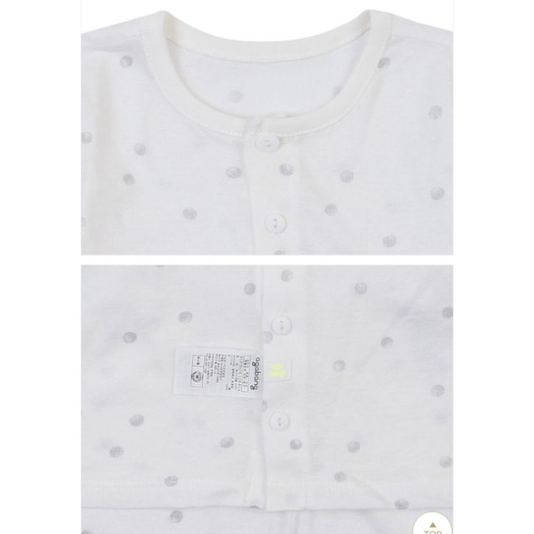 Bộ lửng tay lỡ cotton giấy Agabang hai màu trắng, tím xuất Hàn dư xịn cho bé trai bé gái