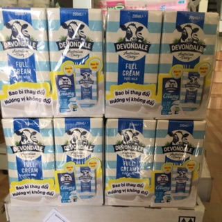 MẪU MỚI Lốc 6 hộp sữa tươi Devondale 200ml date mới nhất