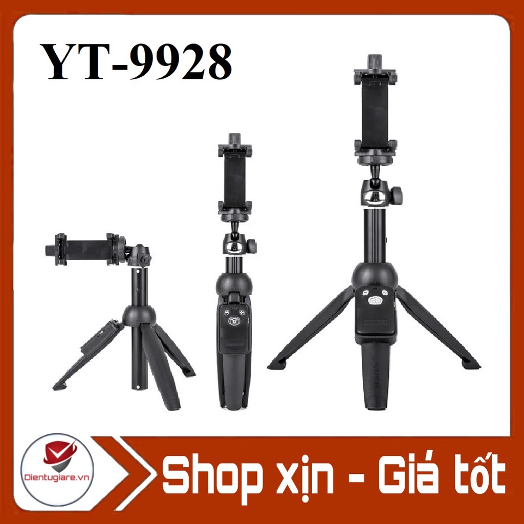Gậy Chụp Hình Kiêm Tripod YT-9928 Có Remote Bluetooth - Gậy Tự Sướng Kiêm Tripod Đa Năng Chắc Chắn