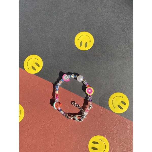 Vòng tay hạt cườm charm trái cây