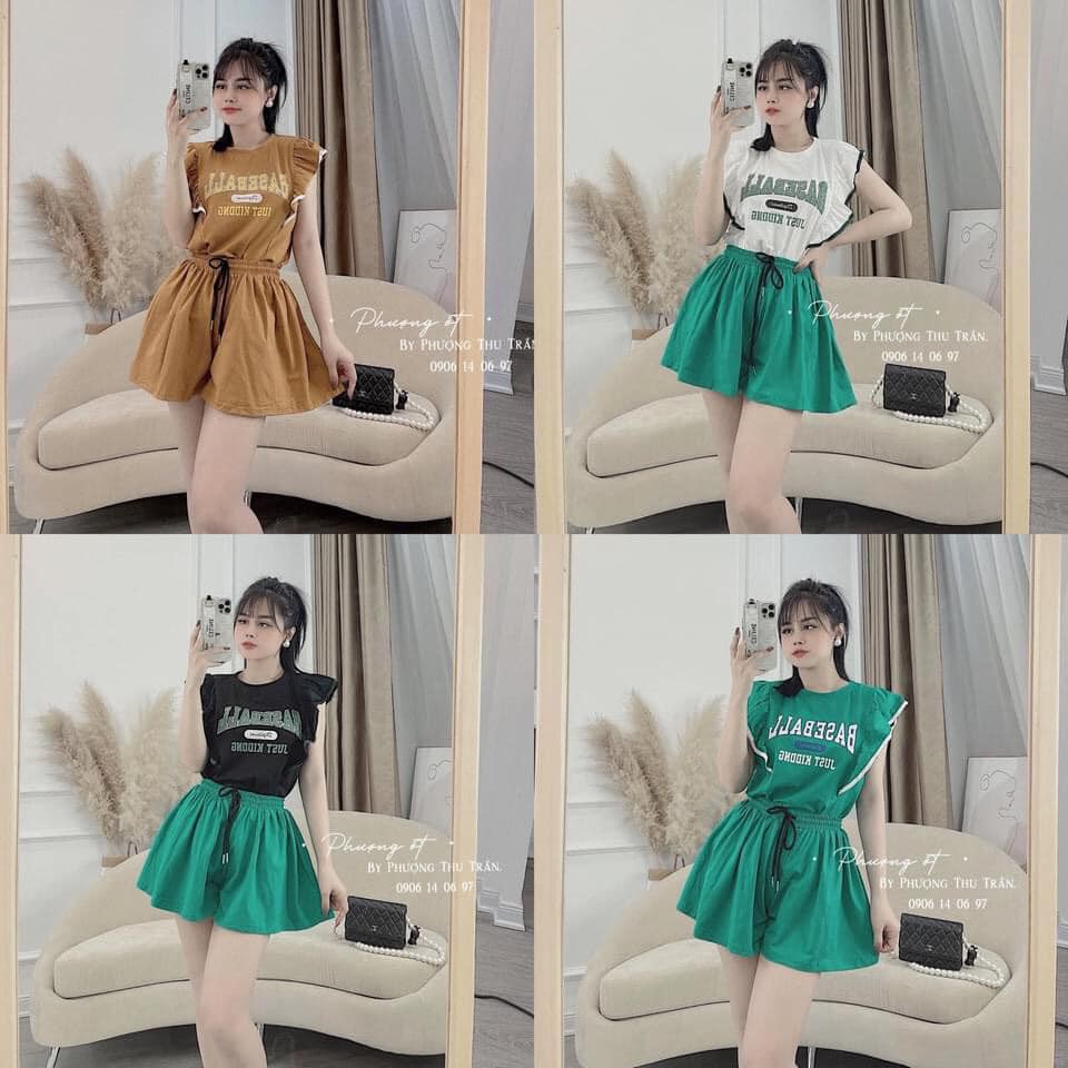 Bộ Baseballl viền bèo xinh xẻo (kèm ảnh thật,video)