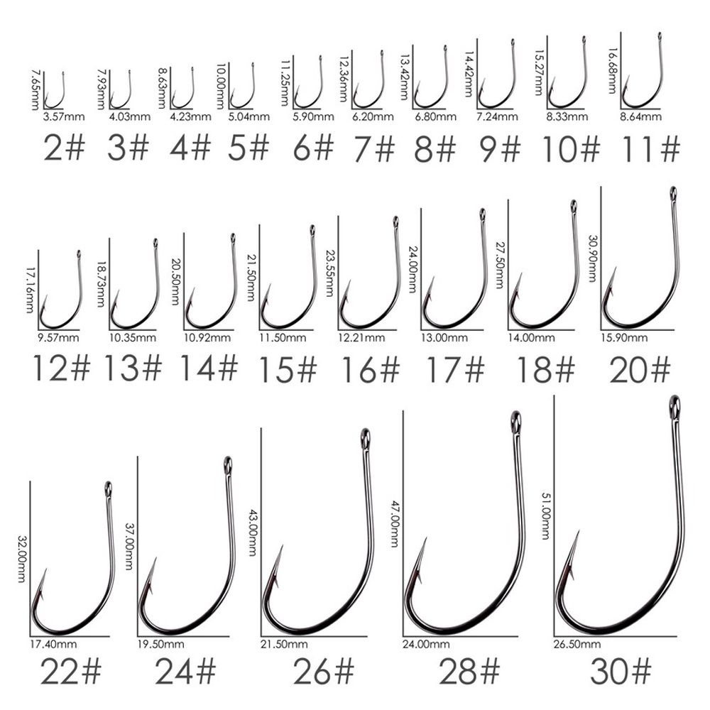 Hộp 50 lưỡi câu cá bằng thép không gỉ thông dụng
