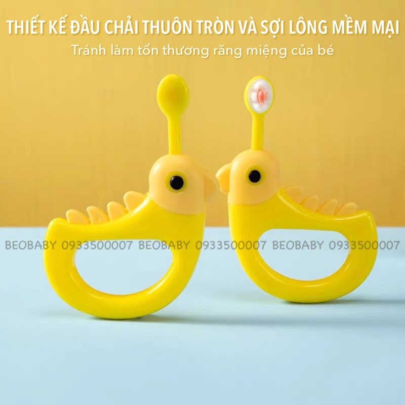 Bàn Chải Lông Tơ Siêu Mềm Hình Vịt Cho Bé Kichilachi
