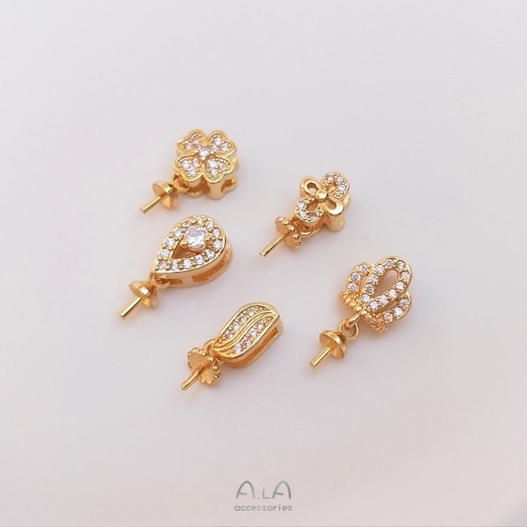 Mặt Dây Chuyền Hình Cừu Bằng Đồng 14K Đính Đá Zircon Nhiều Màu Sắc Thời Trang