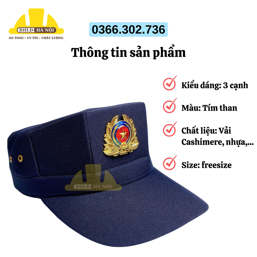 Mũ/nón bảo vệ 3 cạnh + sao đồng