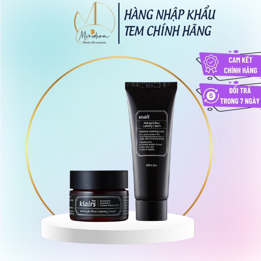 Kem dưỡng Klairs Midnight Blue Calming Cream cấp ẩm và phục hồi da 30ml, 60ml