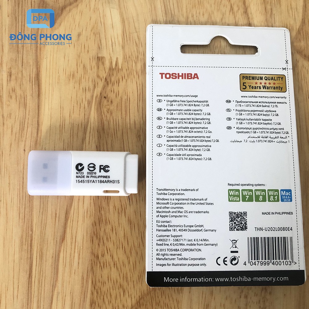 USB TOSHIBA 8GB Chính Hãng Bảo Hành 24 Tháng
