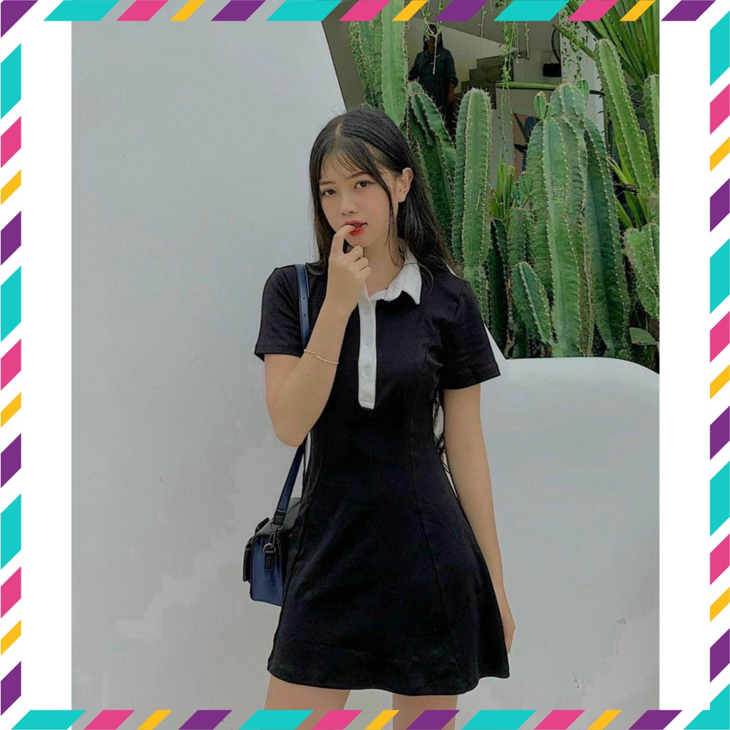 Đầm Nữ, Váy Nữ Polo Cổ Phối Trắng Dáng Ôm Siêu Xinh | BigBuy360 - bigbuy360.vn