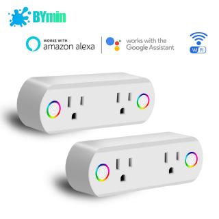 Ổ cắm điện kép thông minh kết nối Wifi thông minh cho Alexa /Google Home phích cắm chuẩn US