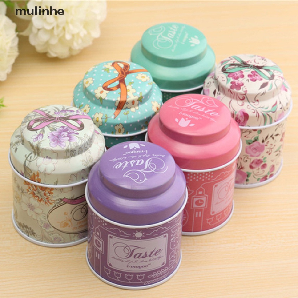 Hộp Thiếc Đựng Trà / Cà Phê / Kẹo / Đường Họa Tiết Hoa