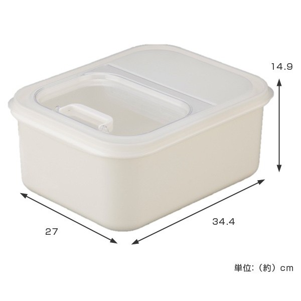 Thùng đựng gạo, ngũ cốc cao cấp Inomata Nhật Bản-1270 có nắp bật loại 6Kg chất liệu nhựa nguyên sinh PP không chứa BPA