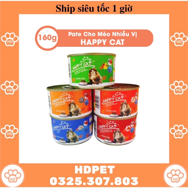(SIÊU TIẾT KIỆM) Thức ăn cho mèo pate Happy Cat 160g