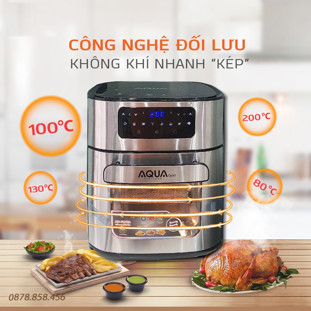 Nồi chiên không dầu Aqua Gold 12L - Nồi chiên Aqua 12 lít - Điều khiển cảm ứng - Bảo hành 12 tháng