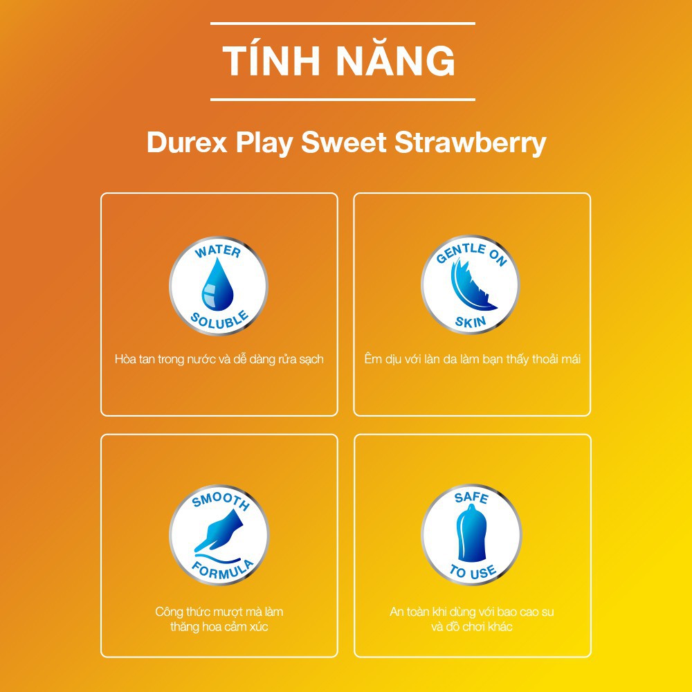 Gel Bôi Trơn DUREX STRAWBERRY Hương Dâu Tạo Ẩm Tự Nhiên - 100ml