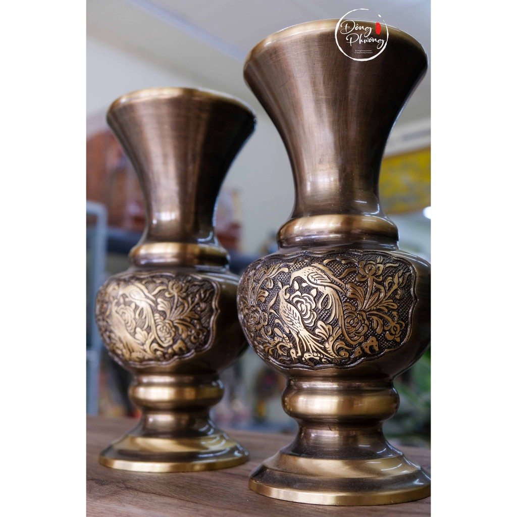 BÌNH HOA ĐỒNG ĐEN CAO CẤP 10 inch