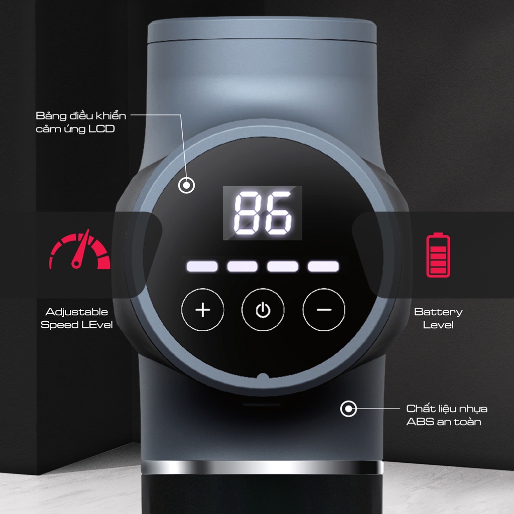 Súng massage cầm tay CRENOT Therap M5 máy matxa thư giãn giảm đau nhức toàn thân nhiều cấp độ rung tần số cao