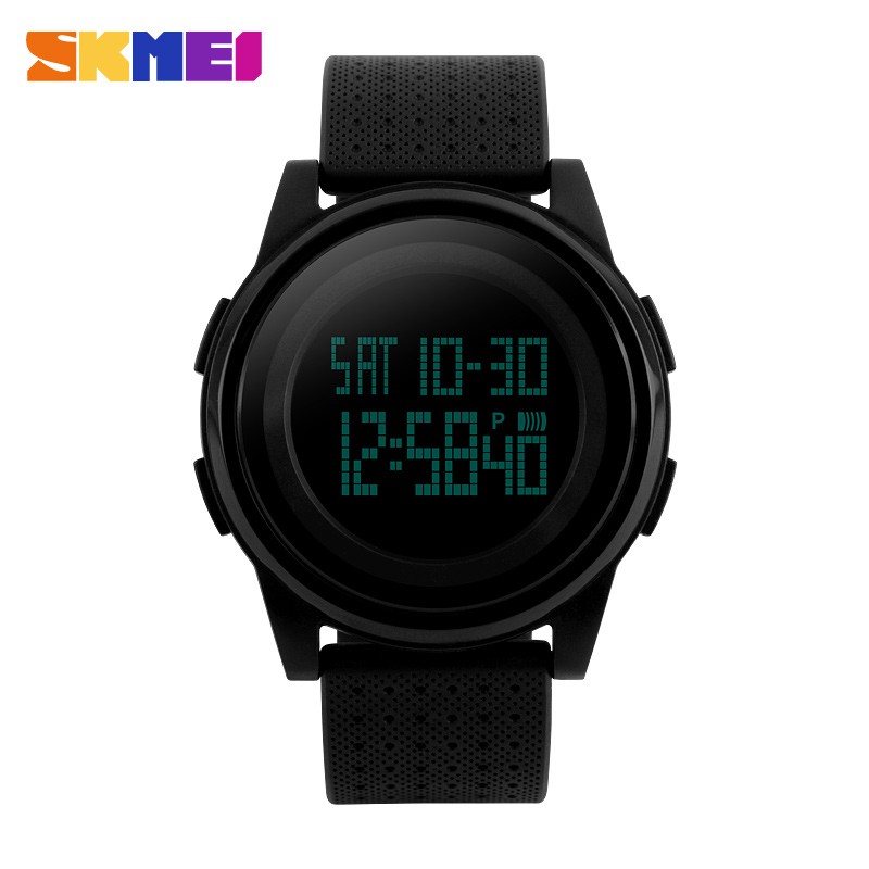 SKMEI 1206  Unisex Fashion LED Digital EL Light Waterproof Ultra-Thin Chronograph Alarm Watch