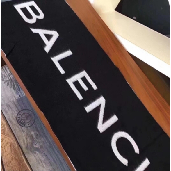 Balenciaga BALENCIAGA Khăn Choàng Cổ Dài Vải Cashmere Mềm Màu Trơn In Chữ Thời Trang Cho Nam Và Nữ