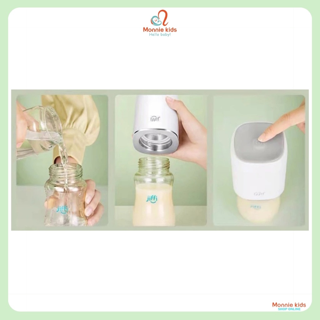 Máy hâm sữa cầm tay cho mẹ Jiffi version 4.0, máy ủ sữa mini không dây cho trẻ - Monnie Kids