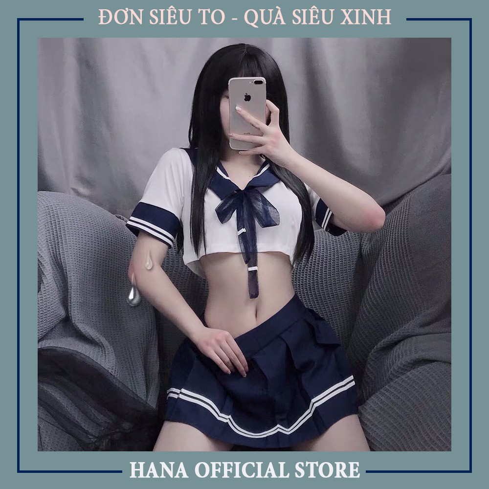 Bộ đồ ngủ nữ -Cosplay nữ sinh học sinh quyến rũ gợi cảm siêu sexy chất liệu cotton mềm mịn C010