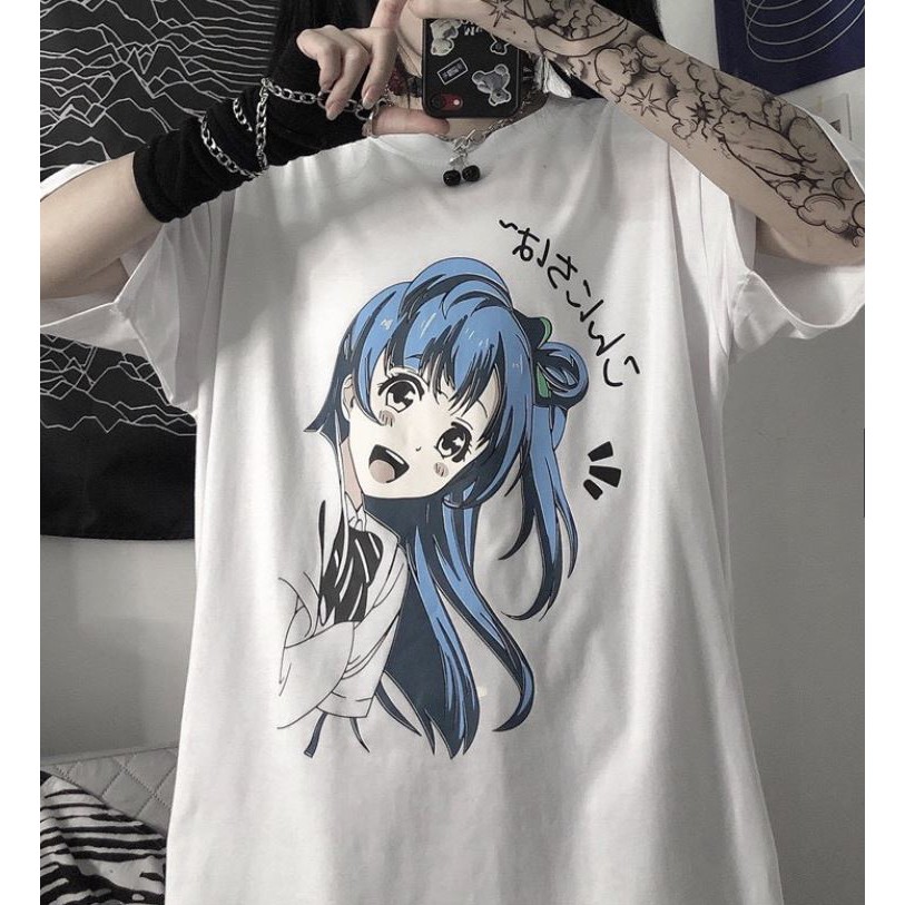 Áo thun tay lỡ Unisex, áo phông form rộng ANIME M440
