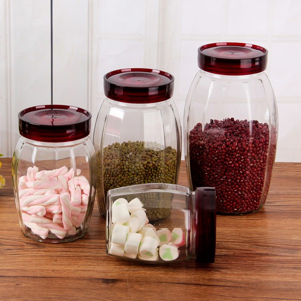 Lọ thủy tinh nắp đỏ 2500 ml