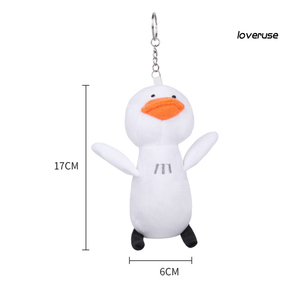 Móc khóa hình chú vịt nhồi bông mềm màu trắng dễ thương