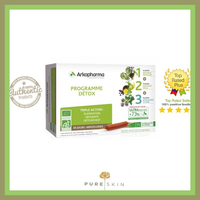 Thải độc gan thận da Arkopharma lộ trình 30 ngày nội địa Pháp
