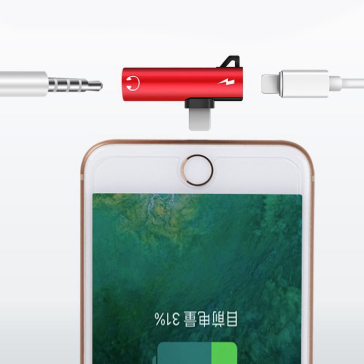 SIÊU RẺ | Jack chia tai nghe - Chuyển đầu 3.5 cho iphone 7,8,X vừa sạc vừa nghe nhạc - AUG Camera Hà Nội