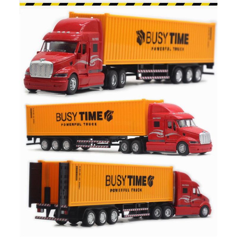 Đồ chơi xe container đầu hợp kim tỉ lệ 1:48 có âm thanh đèn