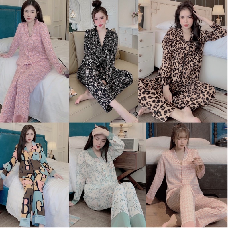 Bộ Pijama, đồ bộ ngủ mặc nhà dài tay lụa satin cao cấp mềm mịn, thoáng mát,đa dạng, sang chảnh | BigBuy360 - bigbuy360.vn