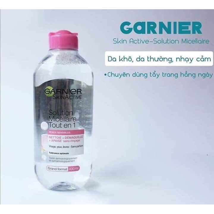 NƯỚC TẨY TRANG GARNIER SKIN ACTIVE ALL IN 1 tẩy được cả môi và mắt - Hàng nội địa nhập Đức