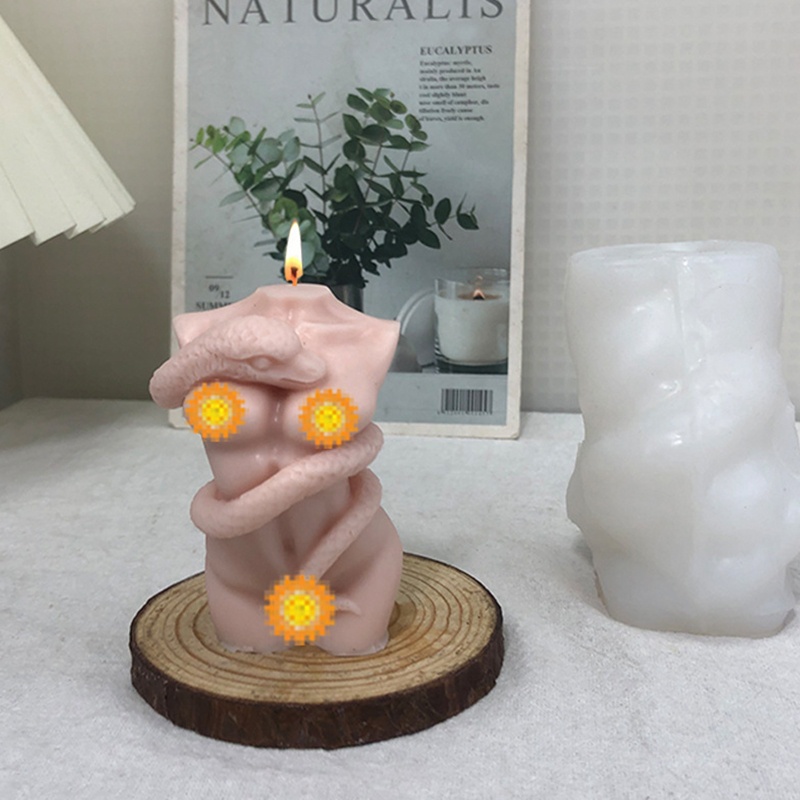 Khuôn Silicone Tạo Hình Làm Nến DIY Hình Con Rắn Độc Đáo