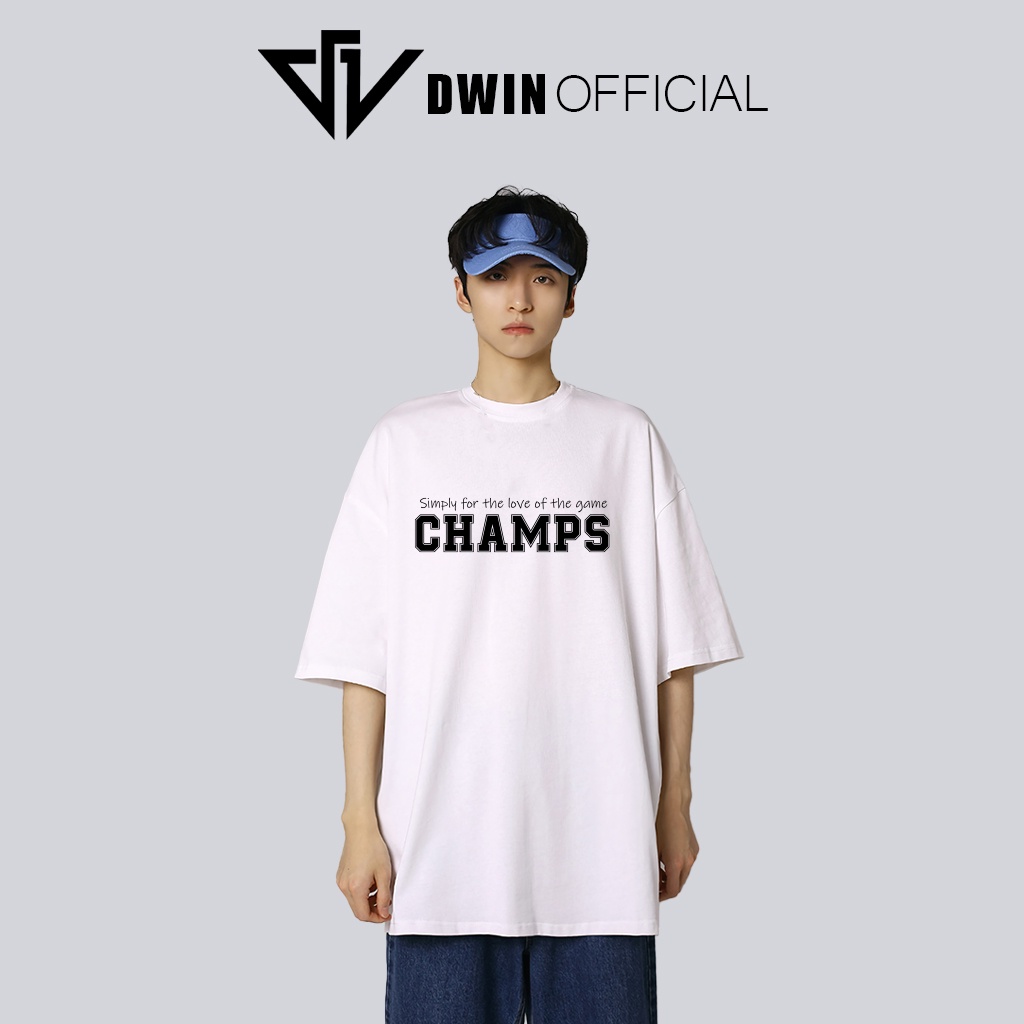 Áo thun unisex champs thời trang Dwin basic tee phông trơn nam nữ tay lỡ oversize form rộng