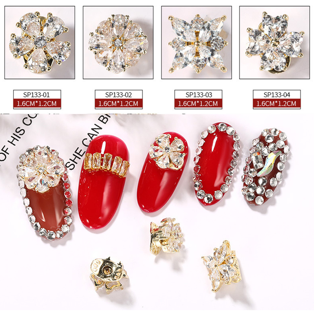 (Hàng Mới Về) Phụ Kiện Trang Trí Móng Hình Bông Tuyết 3d Lấp Lánh Diy