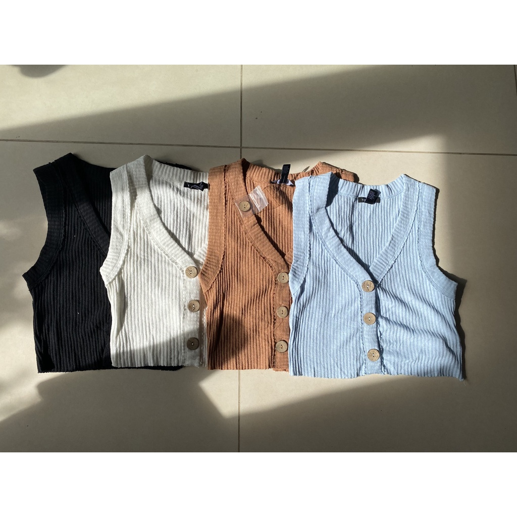 Áo croptop len không tay