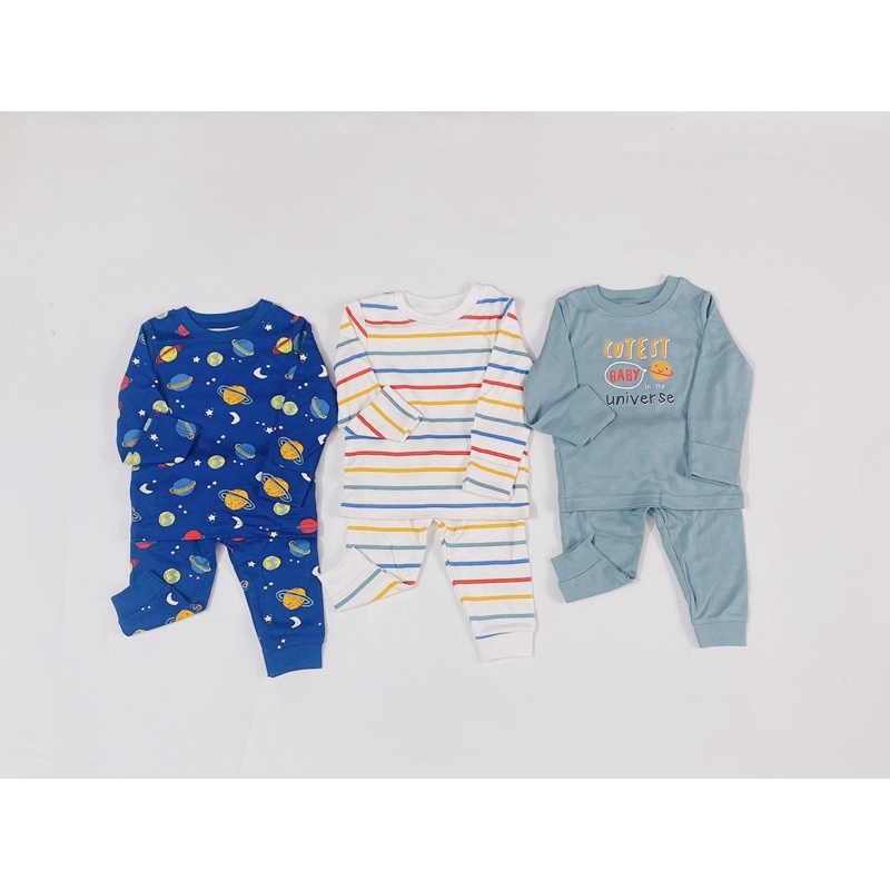 Set 3 bộ mặc nhà dài tay cho bé trai