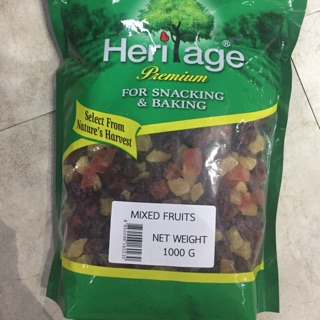 Trái cây hỗn hợp sấy khô Heritage Thái Lan gói lớn 1kg làm bánh hoặc ăn kiêng