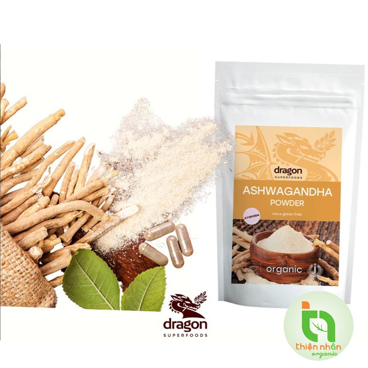 Bột nhân sâm Ấn Độ Ashwagandha hữu cơ Dragon Superfoods 200g - Ashwagandha Powder