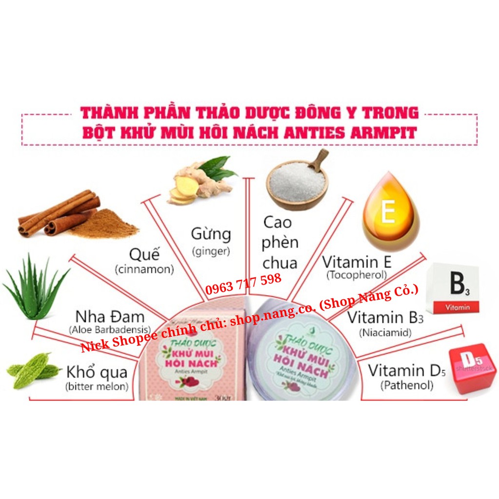 Thảo Mộc Khử Mùi HÔI NÁCH, HÔI CHÂN, GIẢM MỒ HÔI, GIẢM THÂM ĐEN NÁCH… Thảo Dược Khử Mùi, Khử Thâm Nách
