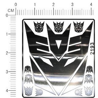 Decal dán Kim Loại Transformer Decepticon (màu bạc)