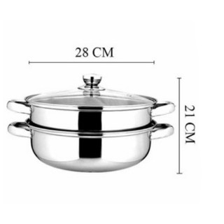 Nồi lẩu kèm xửng hấp 2 tầng Hotpot