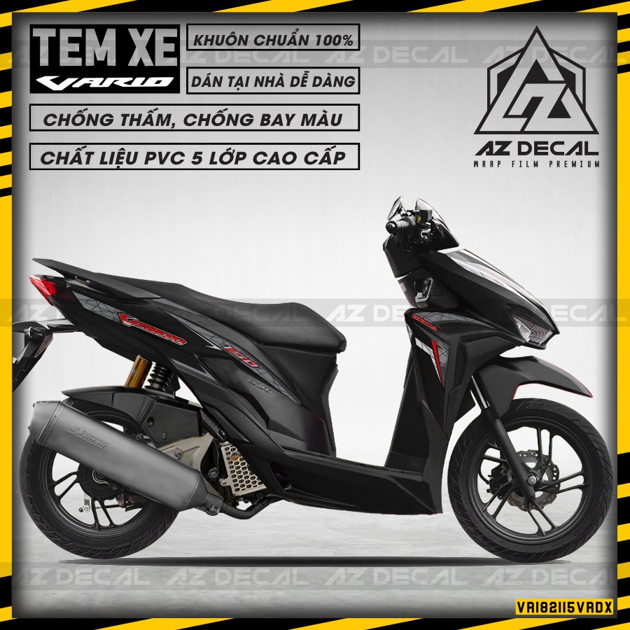 Tem Xe Vario Chữ Cách Điệu | VR182115VR | Tem Rời Xe Vario, Chất Liệu Decal Cao Cấp, Dễ Dán