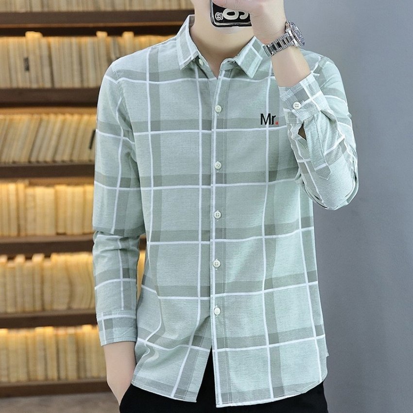 Áo sơ mi nam dài tay caro thêu Chữ MR Poniva Thời trang EMEY LUXURY SHOP phong cách nam tính, lịch lãm