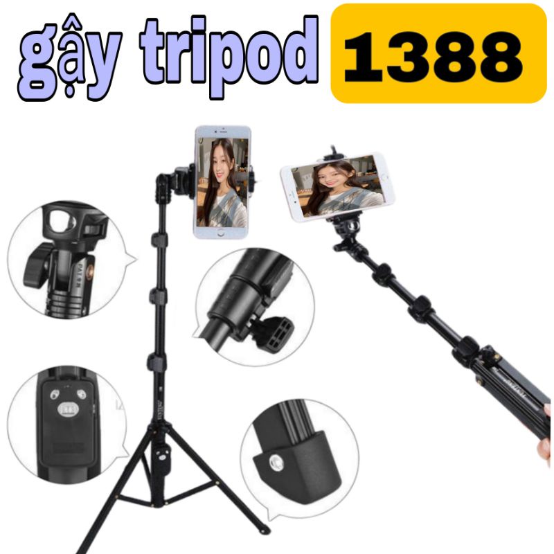 gậy chụp hình tripod yt 1388 siêu chắc có remote